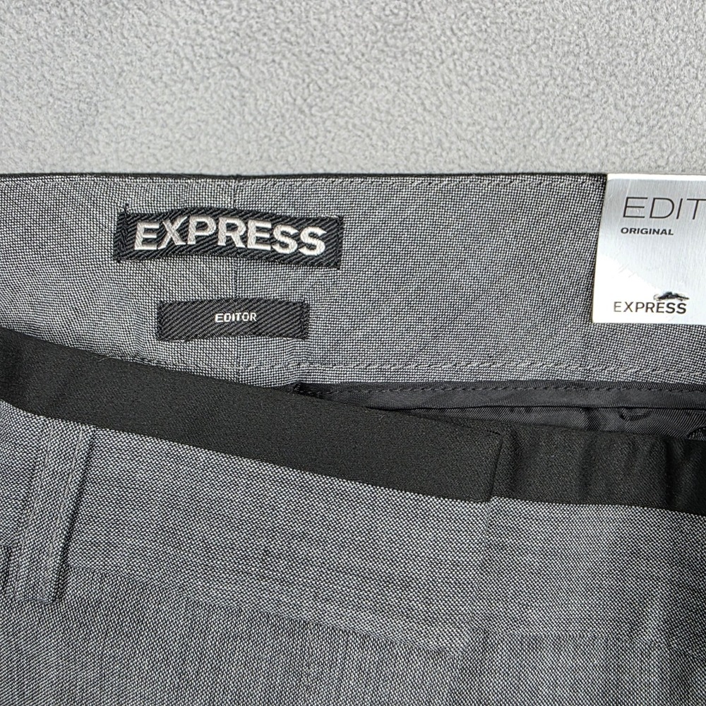 Express Dress Pants Women 2 Regular Gray Flare Leg Low Rise Editor Original - Picture 7 of 12
